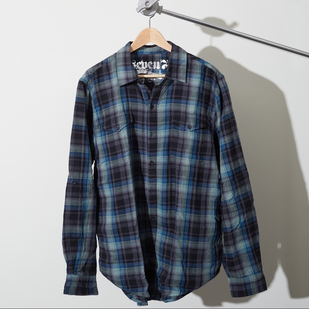 ❤️‍🔥2 for $30 ❤️‍🔥Seven7 Flannel Button-Up Shirt